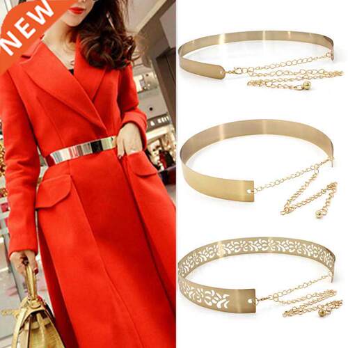 Fashion Women justable Metal Waist Belt Bling Gold Silver