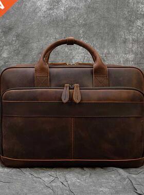 MAHEU Men Briefcase Genuine Leather Laptop Bag 15.6