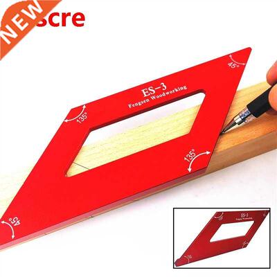Woodworking Scribing Ruler Aluminum 45/135 Degree Square Ang