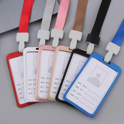 Aluminium Alloy Card Holder Employee Name ID Card Cover Meta