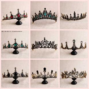 bride retro black crystal crown queen tiara brides wedding j
