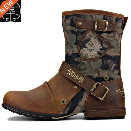 Retro Mtin Boots Men Boot 男人中高筒男士牛仔靴 西部马丁靴