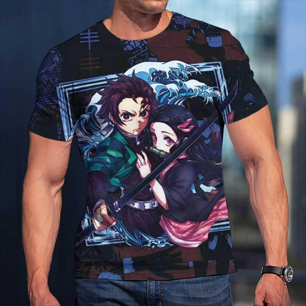 3D T-Shirt Demon Slayer Graffiti TShirt Men Women Children S