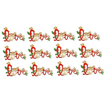 12 Pcs Love Napkin Rings Rhinestones Love Napkin Holders for