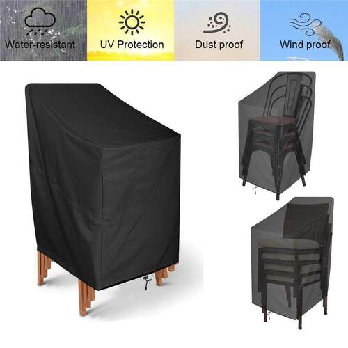 2Pcs/Set Stacked Chair Dust Cover Storage ag Outdoor
