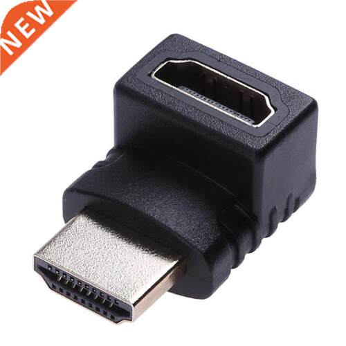 Black 1080P HDMI Male To Female Right Angle 90 Degree Elbow