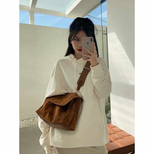 Nubuck PU Leather Flap Shoulder Bags For Women Vintage Wide