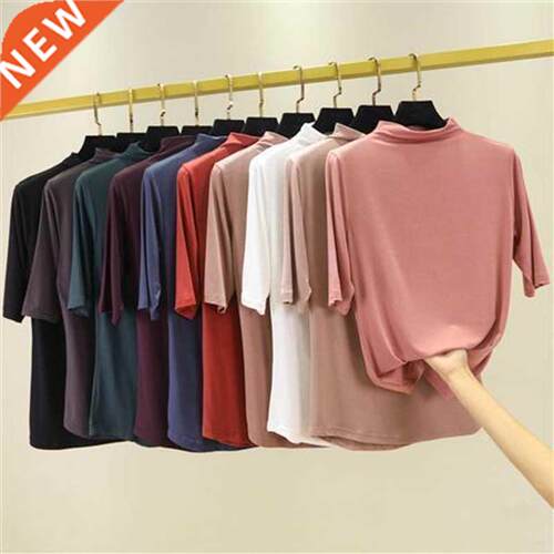 Fashion Summer Women Tops Half Sleeve T Shirt Soft Modal Tur