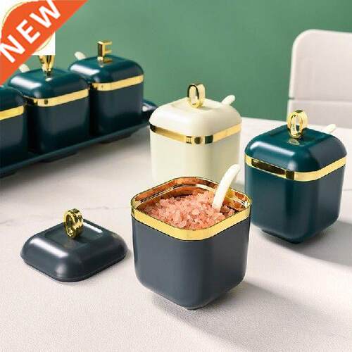 3/4pcs Plastic Seasoning Tank Kitchen Salt Shaker Storage