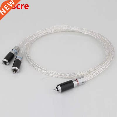 Hi-end Preffair OCC 8A700 Silver plated Audio cable RCA to 2