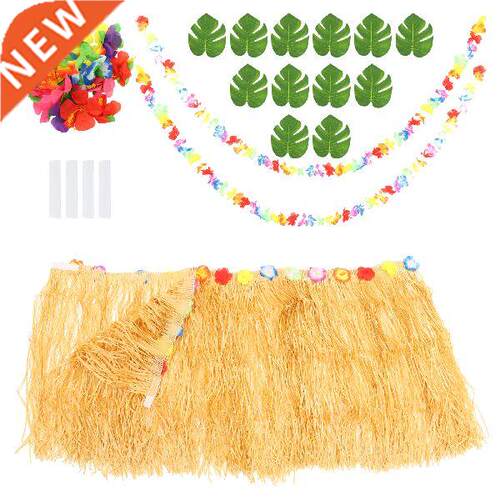 Party Hawaiian Table Skirt Tropical Grass Luau Decorations