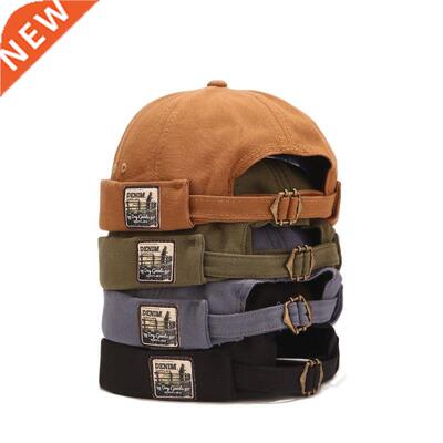 Vintage Docker Cap Brimless Hat Breathable Beanie Hats Cotto