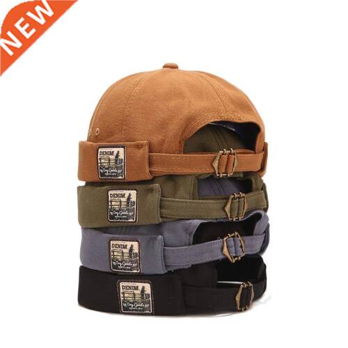 Vintage Docker Cap Brimless Hat Breathable Beanie Hats Cotto
