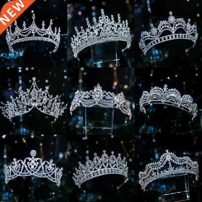Luxury Diverse Silver Color Crystal Bridal Tiaras Crown Rhin