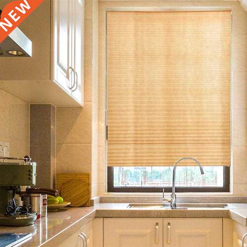 Home Self-Adhesive Pleated Blinds Half Blackout Windows Curt