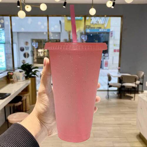 Creative Straw Cup Sequined Glitter Cup Colorful Coffee Juic