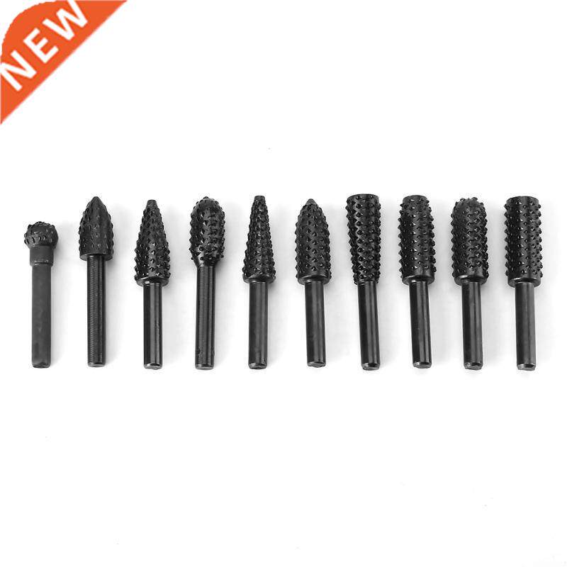 10pcs Burrs Rotary Files Bit Carving Tools Set 6mm Round Sha