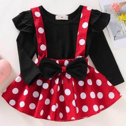 2022 New Baby Clothing Minnie Dress Polka Dot Cute Toddler G