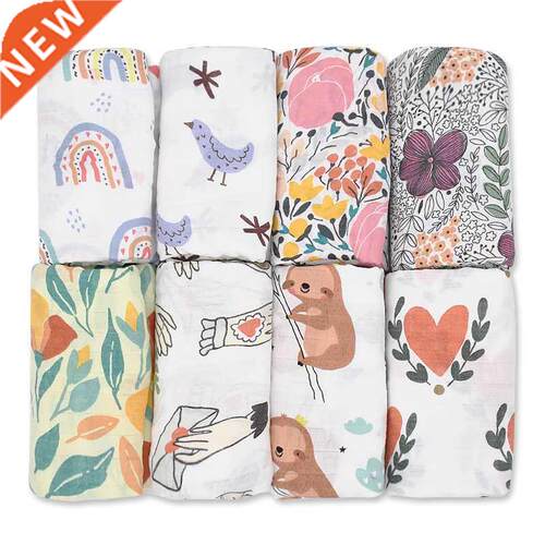 120x120cm Bamboo Cotton Baby Swaddle Bedding Bath Towel Infa