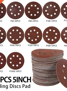 5 Inch 125mm Round Shape Sandpaper Eight Hole Disk Sand Shee