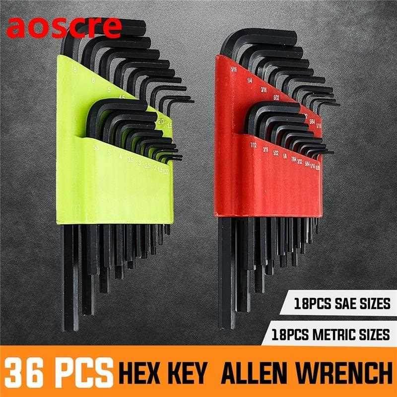 36pcs allen key set metric/sae hex wrench screwdriver set he