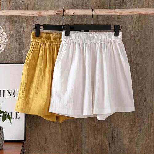 2022 Summer Women Cotton Linen Shorts Loose Casual Shorts Wo