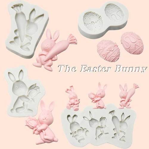 Easter Rabbit Fondant Silicone Mold Carrot Cake Tools