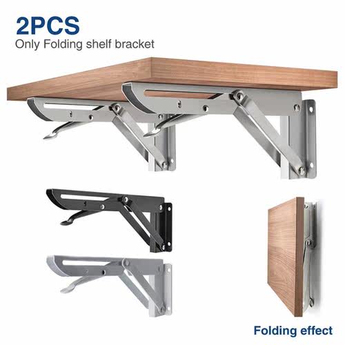 2pcs Folding Shelf Bracket Triangle Work Collapsible