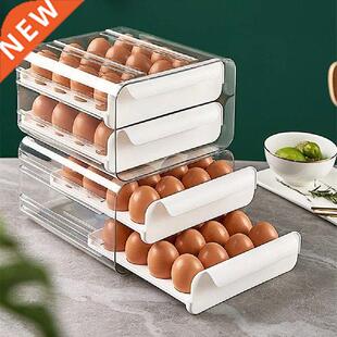 Plastic Double-Layer Drawer Type Egg-Box Kitchen