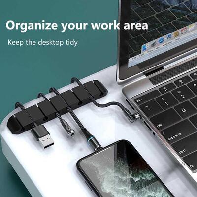 1/2/4/6/8 Cable Organizer Silicone USB Cable Winder Desktop