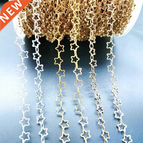 No Fade 1Meter Star Chain Gold Color Chain 5mm Hollow Out Me