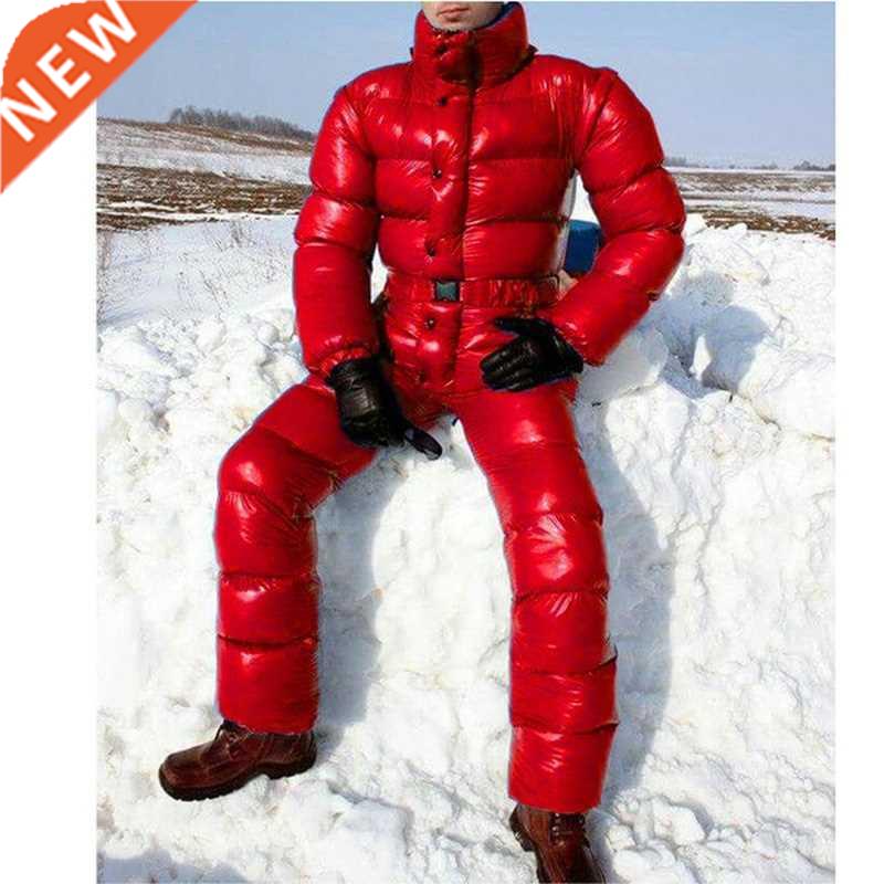 Men Jumpsuits Ski Suit Bright Color Hooded Jacket Fashion Ju图片