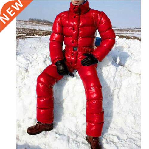 Men Jumpsuits Ski Suit Bright Color Hooded Jacket Fashion Ju