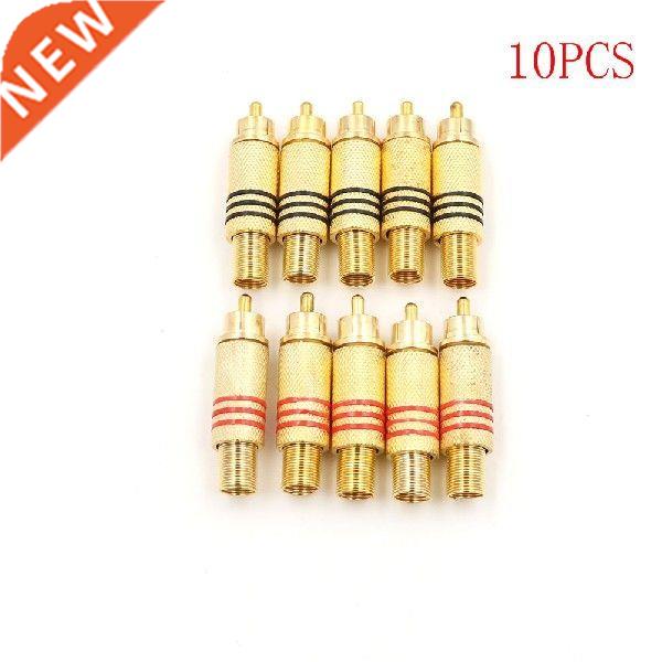 10PCS DIY Parts Gold Red Black Metal Spring RCA Connector