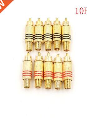 10PCS DIY Parts Gold Red Black Metal Spring RCA Connector