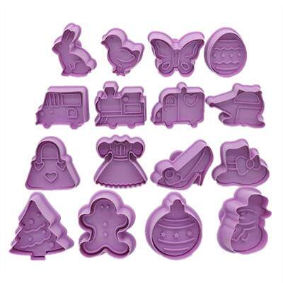 4Pcs/Set Plastic Cookie Baking Moulds Vehicle Valentine's