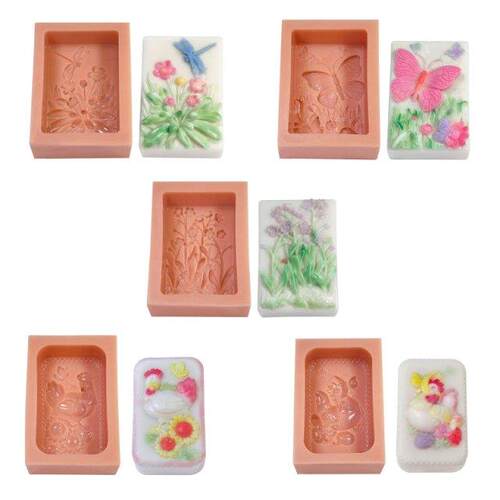 Rectangle Plant Animal Silicone Soap Mold  Soap Making Su
