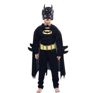 Kids Boys Muscle Costumes with Mask Cloak Movie Character Su