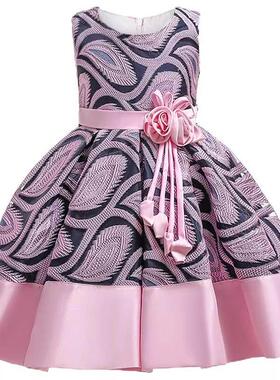 Baby Girls Flower Striped Dress For Girls Floral Wedding Par