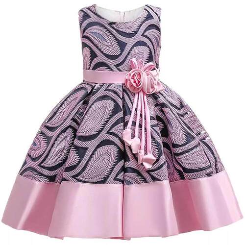 Baby Girls Flower Striped Dress For Girls Floral Wedding Par