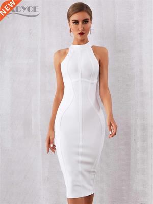 Adyce 2022 New Summer White Women Bodycon Bandage Dress Eleg