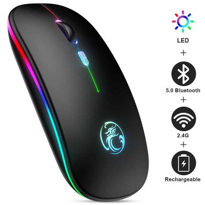 Wireless Mouse For Computer Bluetooth RGB Mouse Silent Recha