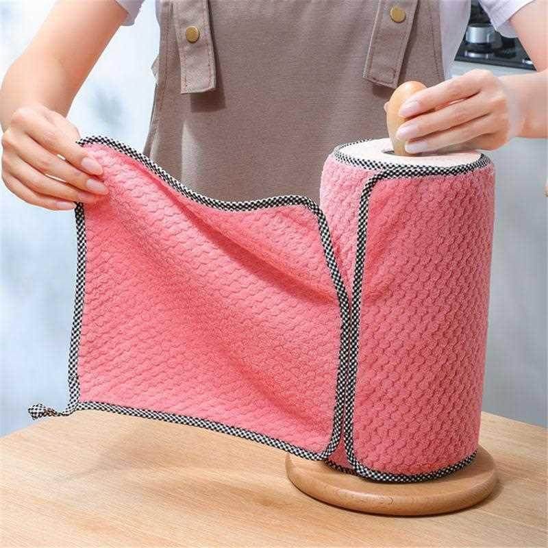 1/4Pcs Kitchen Towels Dishcloths Non-stick Oil Thickened Tab