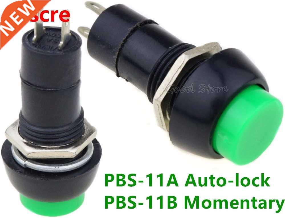 1pcs Green 12MM PBS-11A PBS-11B Push Button Switch Auto-lock