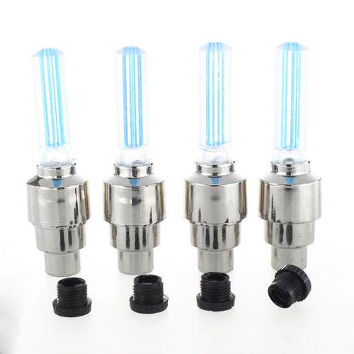 4 x Neon LED Flash Bike Car Tire Tyre Wheel Valve Sealing Ca