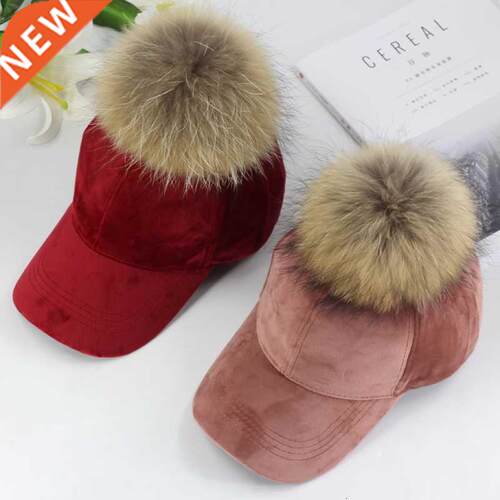 New brand baseball caps 2020 winter cap for women Real fur p