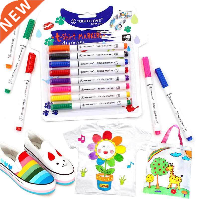8 Pcs/Set Clothes Textile Marker Fabric Paint Pen  Craft