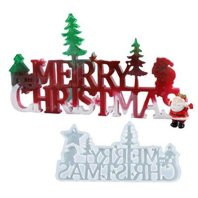 Merry Christmas Plaque Mold Silicone Mold Cake Candies