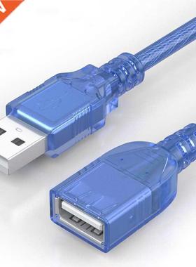 USB2.0 Male To Female Extension Cable Transparent Blue Compu