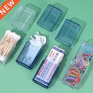 Portable Transparent Storage Box Travel Toothpick Cotton Swa